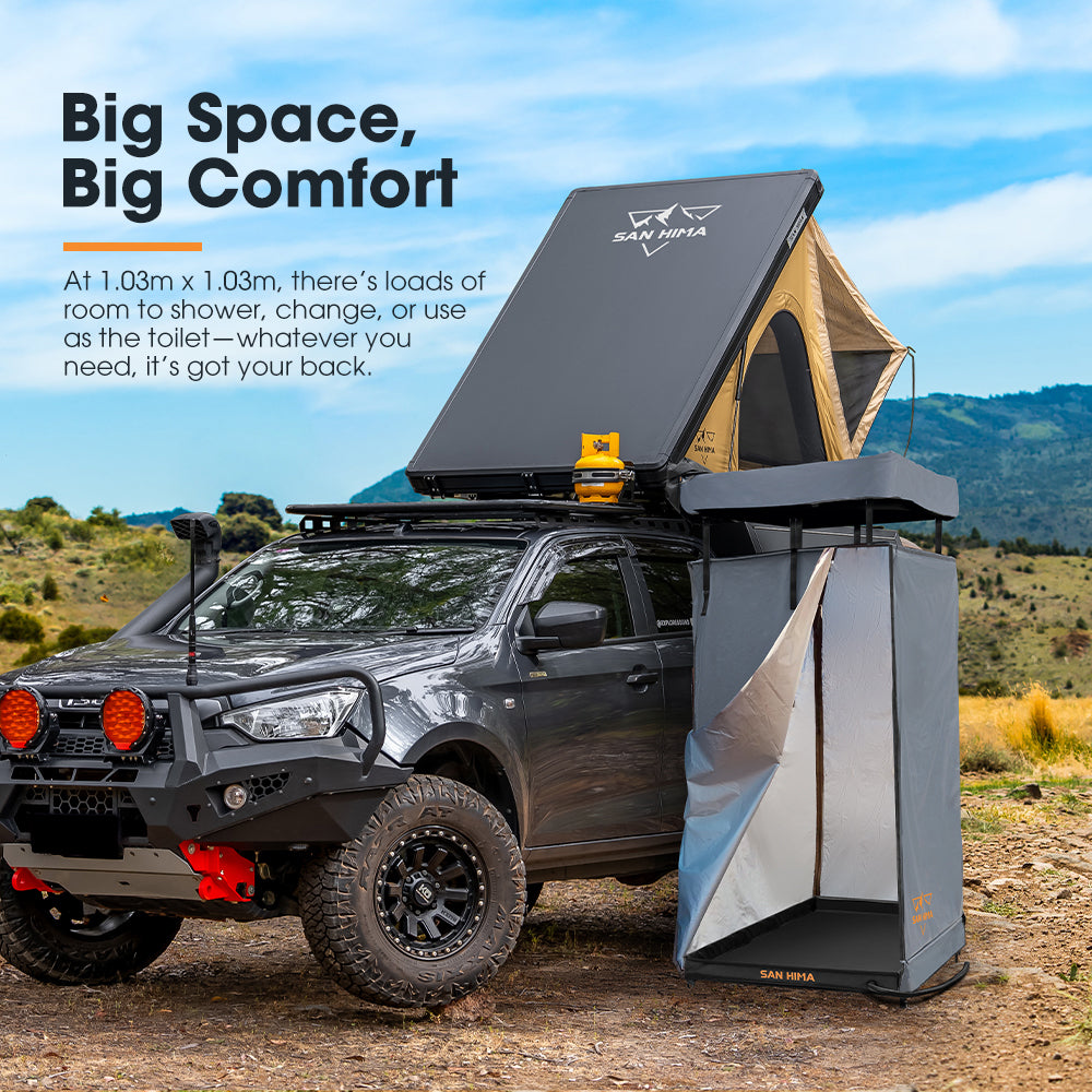 San Hima Camping Shower Tent Base 1.03x1.03M Foldable & Portable RV Awning Floor