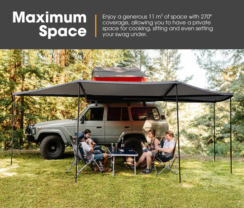 San Hima 270 Degree Free-Standing Awning 600D Double-Ripstop + "L" Bracket