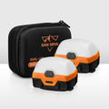 San Hima 2xLED Camping Lantern Light Rechargeable w/ Lithium Battery Amber White