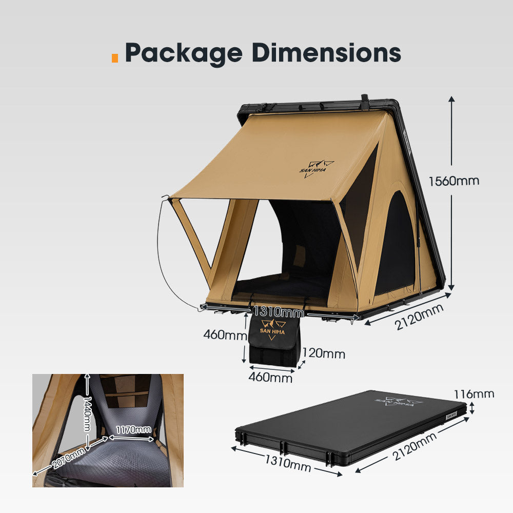 San Hima Kalbarri Lite Gen 2 Rooftop Tent With Ladder Khaki Camping 4WD 4x4