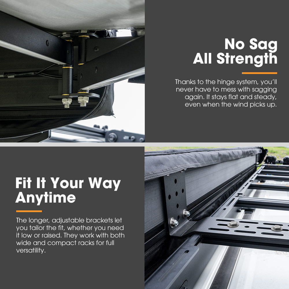San Hima 180 Degree Awning Free-Standing Car Camping 4x4 Awning With L Brackets