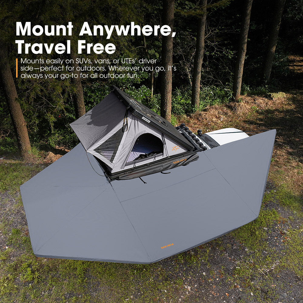 San Hima 270 Degree Awning Free-Standing Car Camping With L Brackets Driver Side