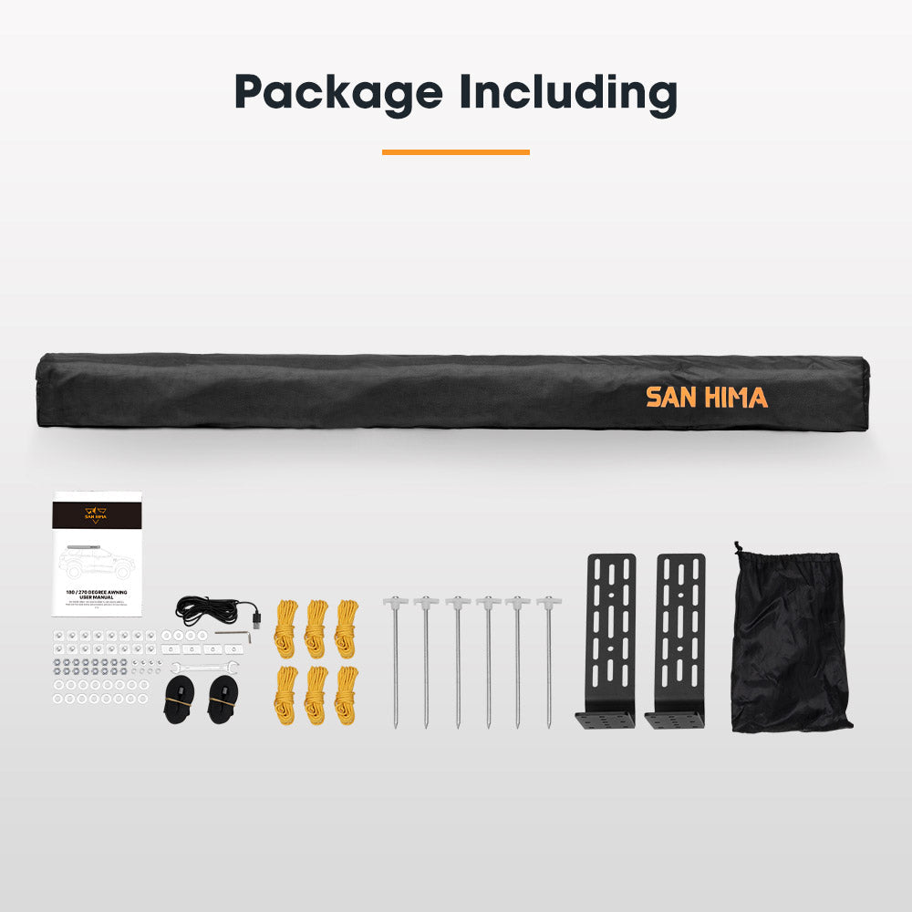 San Hima 270 Degree Awning Free-Standing Car Camping With L Brackets Driver Side