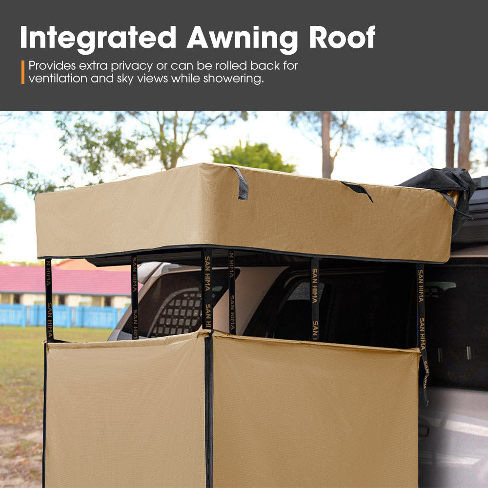 San Hima Camping Shower Tent Awning Fold-Out Brown & Camping Shower Tent Base