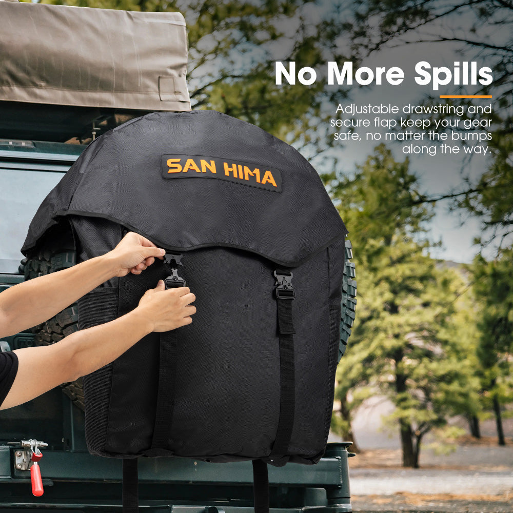 San Hima 70L Spare Wheel Bag Rubbish Bin & Accessory Storage Tote Snatch Rear